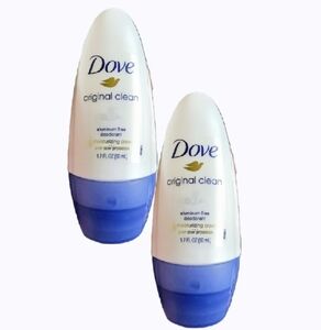 NWT 》2×《 DOVE ORIGINAL CLEAN MOISTURIZING CREAM 1.7oz ROLL-ON DEODORANTS!